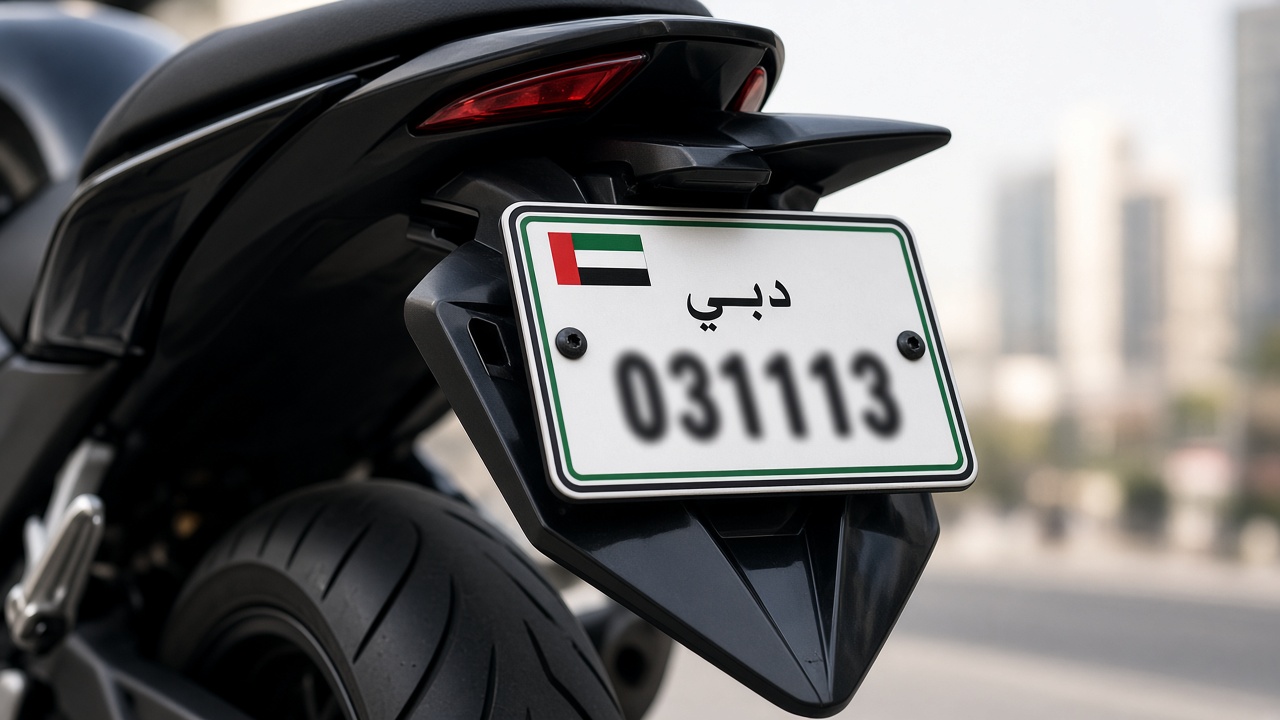 Dubai Motorcycle Plate — Compact Code