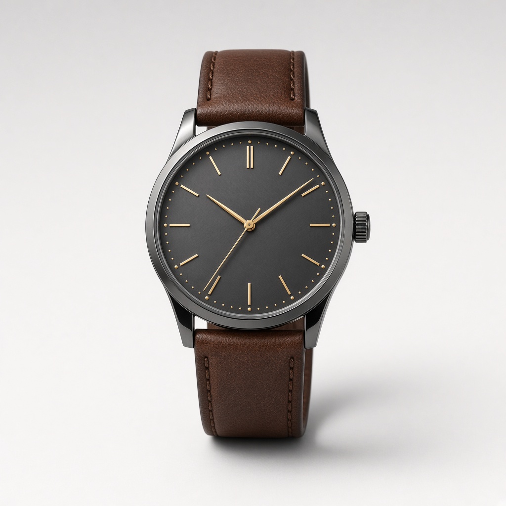 Men's Leather Strap Watch
